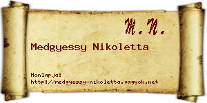 Medgyessy Nikoletta névjegykártya